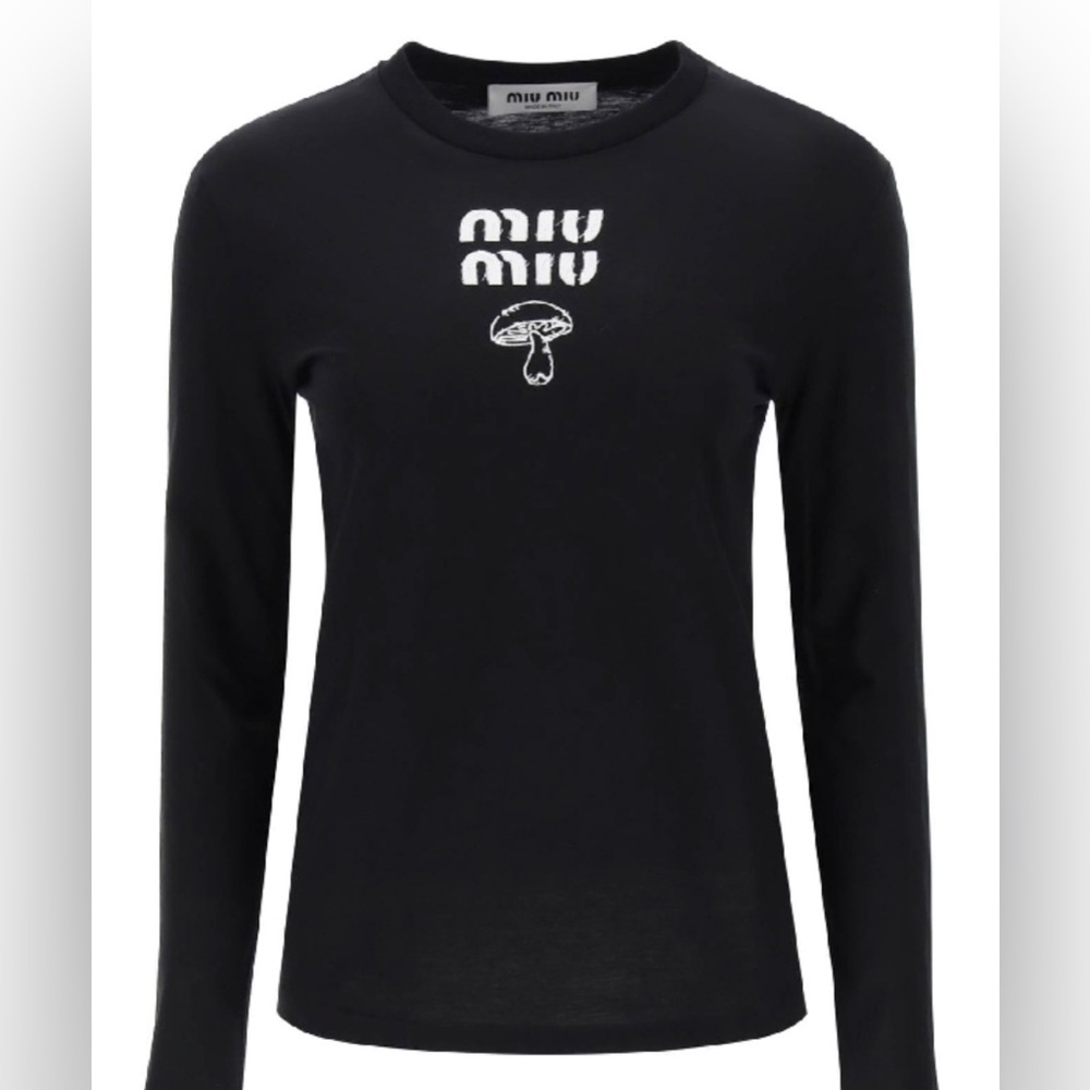 Authentic Miu Miu limited edition mushroom long sleeve Tee